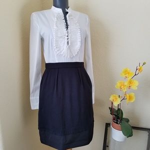 bcbg white shirt dress